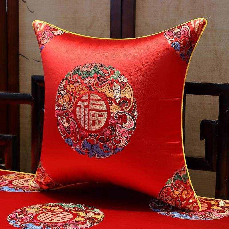 中式沙发抱枕靠垫客厅红木家俱靠枕枕套中国风软包大靠背含芯定制