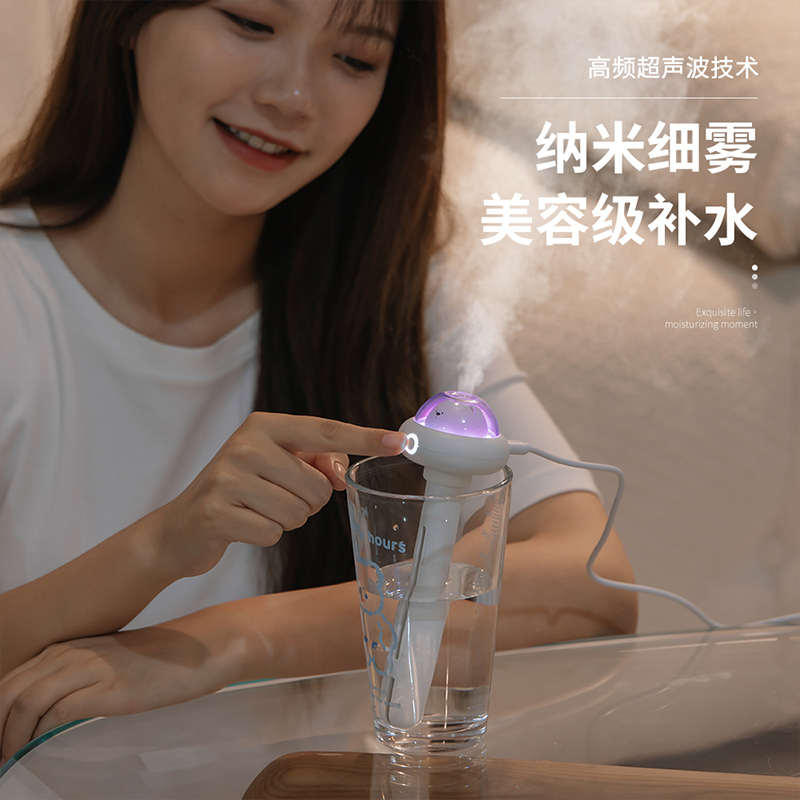 新款便携式手提加湿器纳米喷雾补水仪小型迷你萌宠家用桌面无水箱