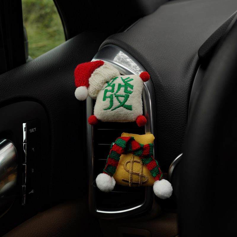 汽车车载香薰车用空调出风口麻将发财香氛新年高级感摆件新车装饰