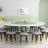 折叠圆餐桌家用小户型大圆桌简约10人吃饭餐桌加厚酒店带转盘桌子