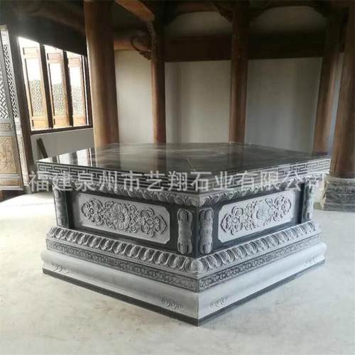 石雕青石佛台须弥底座庭院花盆石座寺院莲花座神台装饰座