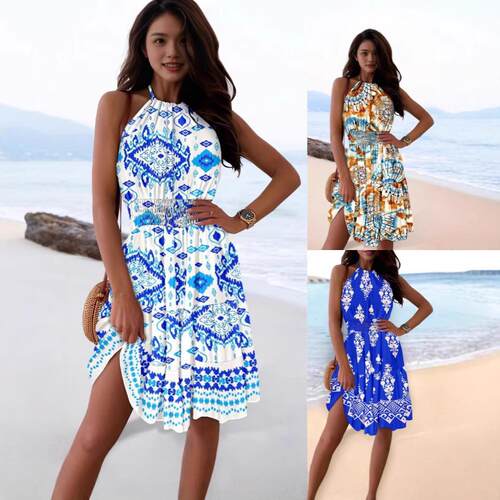 Off shoulder hanging neck women's dress