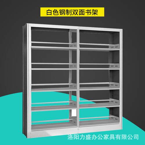 钢河洛力盛制书架资料架收单LS-SJ-01双面置物架阅览室档案架直销