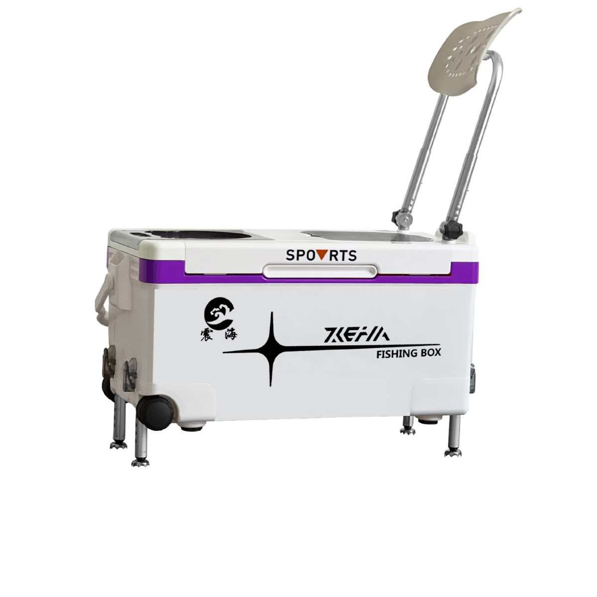 45L大物钓箱巨物箱四脚升降拉杆手提便携钓箱保温箱户外用品