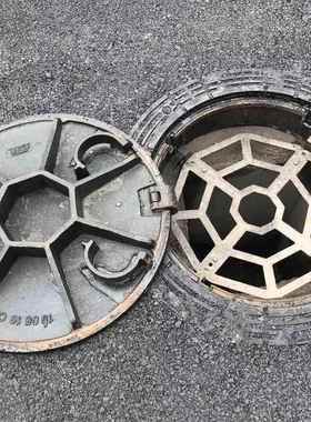 重型球墨铁防降沉井盖加筋强双层承重60吨70CKT0*900铸水井盖厂雨