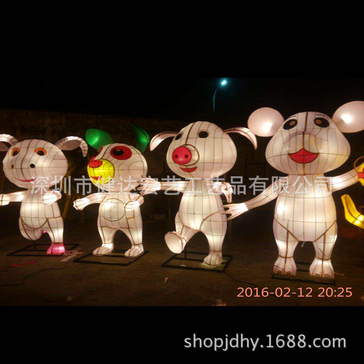 十二生肖花灯，春节花灯，狗年花灯，大型元宵节灯会，宫灯，财神
