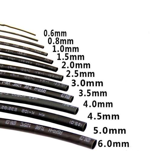 热缩管 绝缘套管1.0MM～5.0MM黑色环保热缩套管 塑料伸收缩管