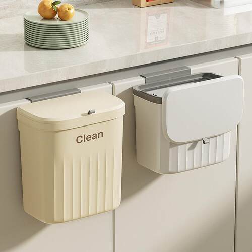 Kitchen Trash Bin in Cream Style, Suitable for Home Bathroom