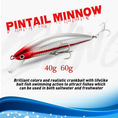 米诺pintail minnow 40g60g韩国拖钓海钓船钓金枪马鲛鱼路亚饵