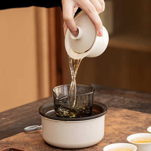 碗户外套装旅行快便携式茶杯新品露营壶盖杯小套陶瓷茶具装泡茶客