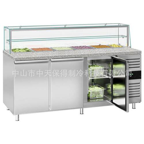 保鲜工作台沙拉台商用冷藏柜披萨小菜冰箱水果捞展示冰柜带玻璃罩