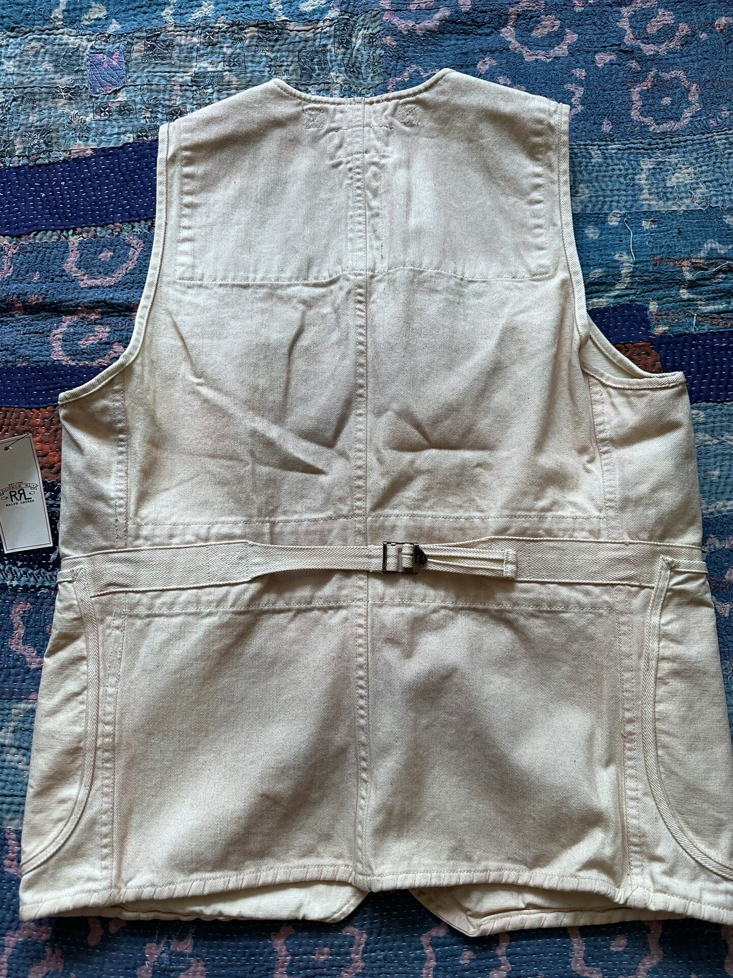 RRL Heavy Distressed Hunting Vest New — front