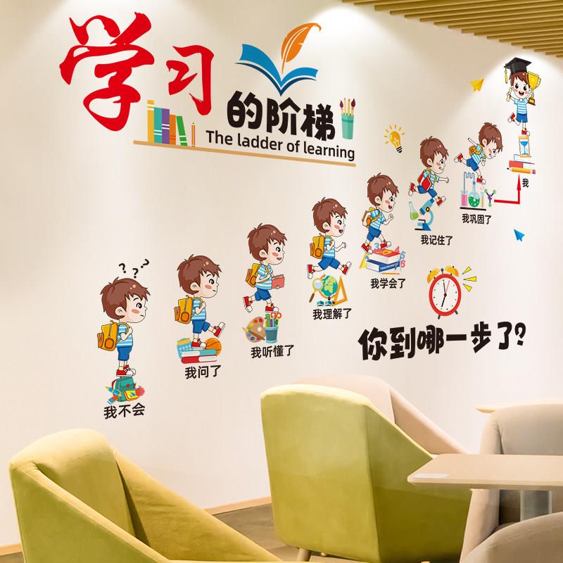教育培训机构辅导班教室托管班级文化墙贴纸励志贴装饰儿童房布置