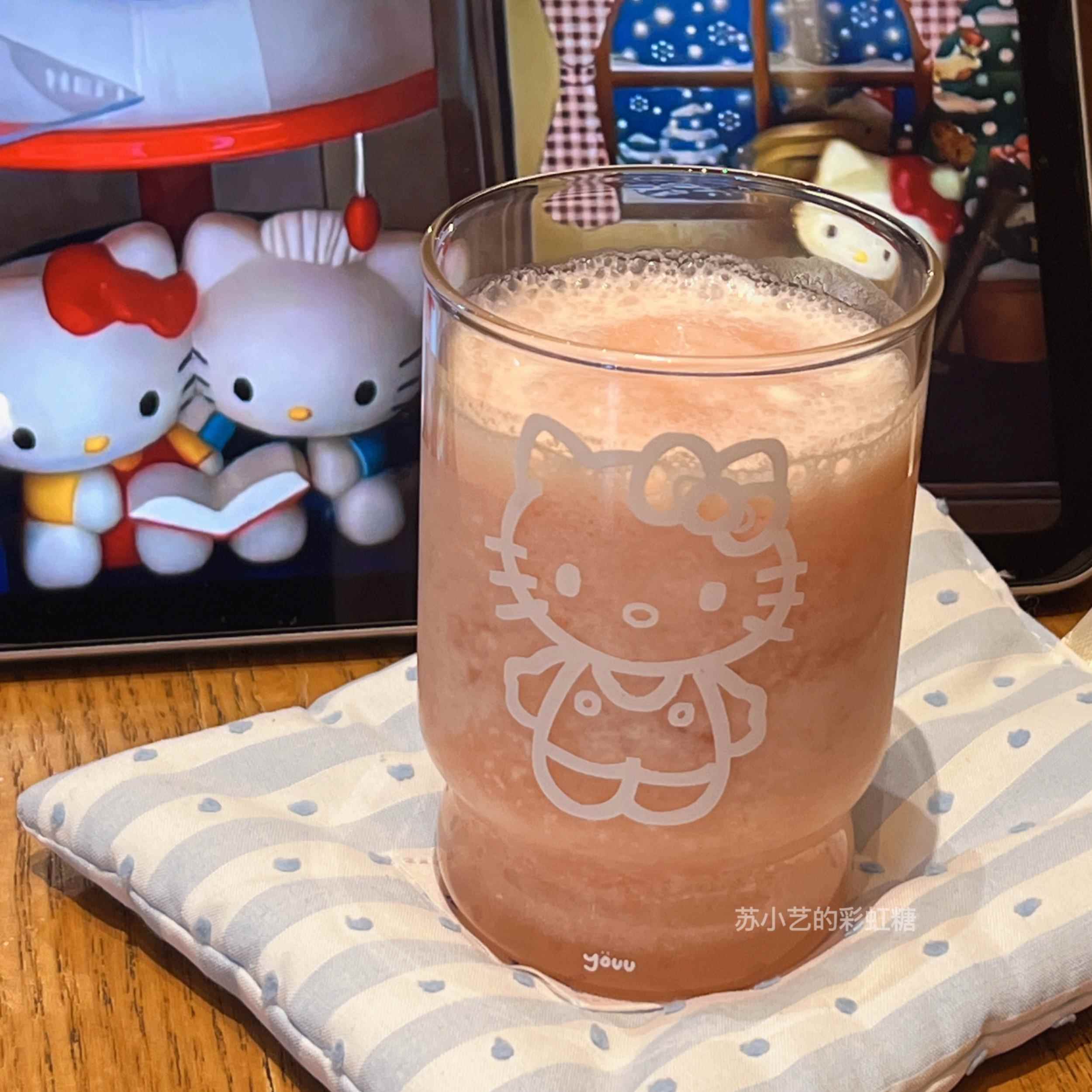 ins卡通kt猫咪玻璃杯可爱高硼硅水杯少女心牛奶早餐杯高透咖啡杯图片