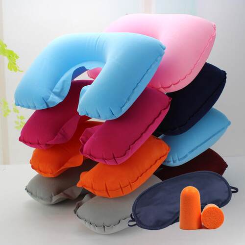 Inflatable Travel Neck Pillow, Portable U-shaped Pillow for