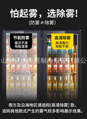 冷藏展示柜饮料冰柜双门风冷柜立式酒水柜商用保鲜柜跨境厂家