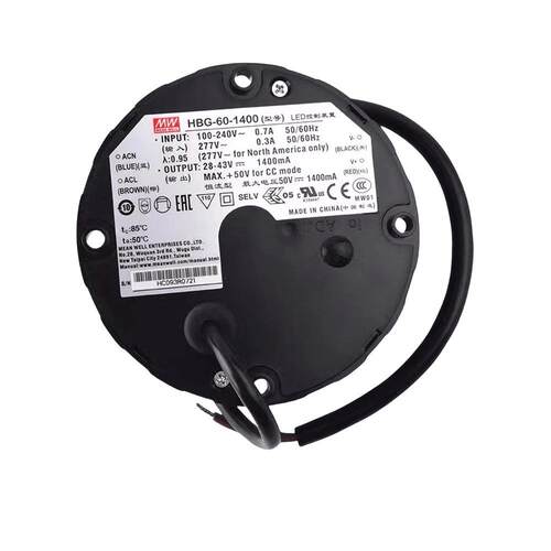 明纬电源 HBG-60-2100 60W恒流型LED聚光灯驱动器