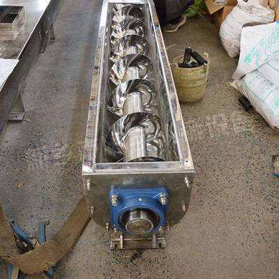 不锈钢LS400型水平槽式绞龙螺旋输送机化肥10米长U型螺旋送料机