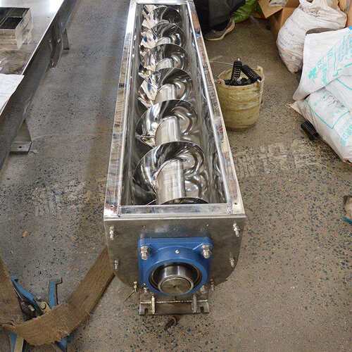不锈钢LS400型水平槽式绞龙螺旋输送机化肥10米长U型螺旋送料机