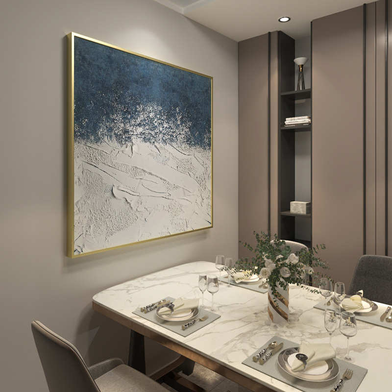 方形玄关走廊尽头装饰画大幅客厅餐厅壁画酒店会所楼梯样板间挂画图片