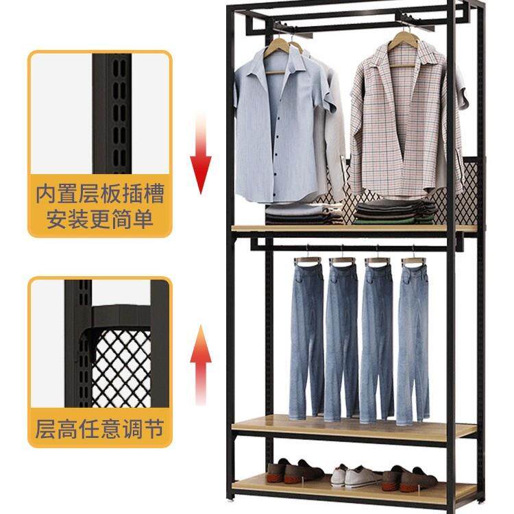 cs服装展示架双层落地衣架商场男女童装货架铁艺展柜组合挂衣服架