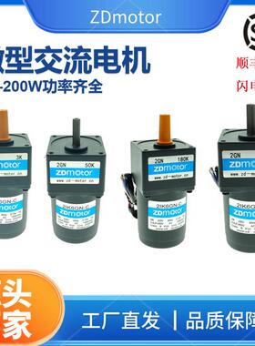 ZDmotor 6W-200W微型交流齿轮减速电机调速感应阻尼刹车减速马达