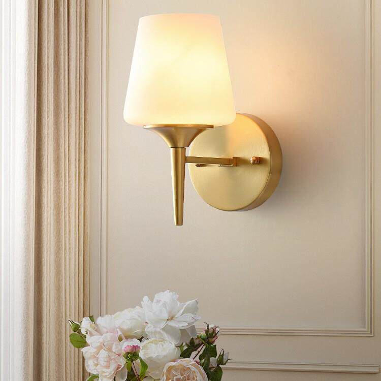 美式壁灯卧室床头灯客厅轻奢复古楼梯墙灯高级全铜简约法式墙壁灯