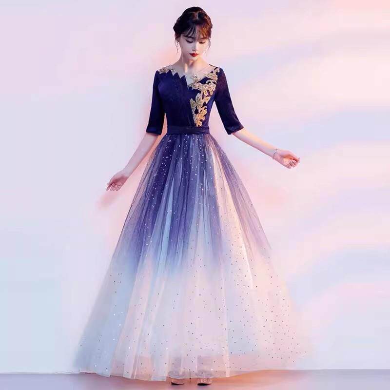 正品成人大演合唱出女长舞台表演服红歌比赛服裙服装合唱队演出服