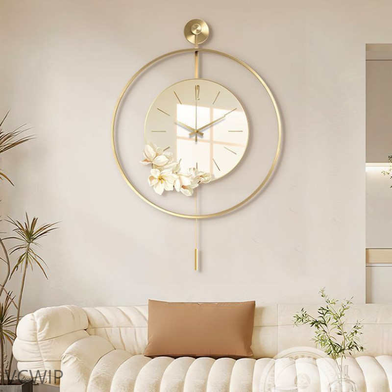 l1s北欧ins钟表挂钟客厅小清新花朵餐厅装饰时钟饭厅创意时尚表挂