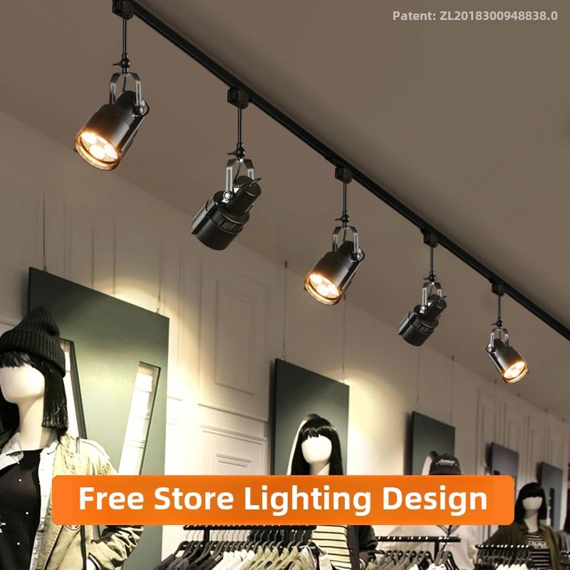 聚光灯Led轨道灯服装店背景墙酒吧桌子咖啡厅客厅商店商业覆古聚