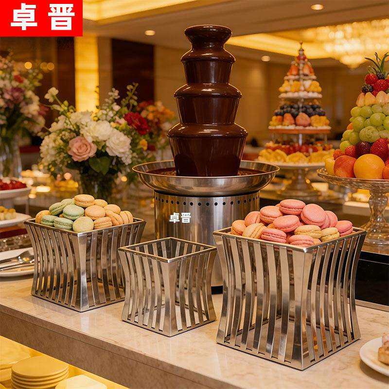 卓晋不锈钢方形自助餐搁架水果盘架点心架刺身架甜品自助餐展用具