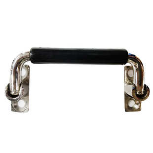 不锈钢抛光锥孔型拉手XAN01 工业304设备门把手带橡胶套提手 L100