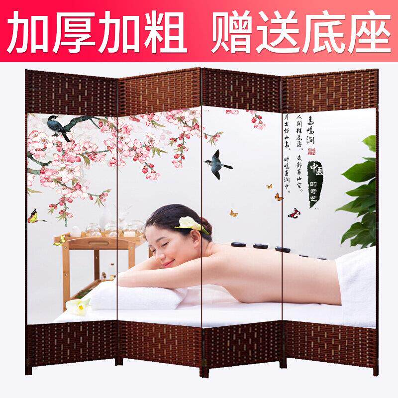 美容院养生会所屏风帘可折叠移动隔断墙简易客厅卧室推拉现代简约