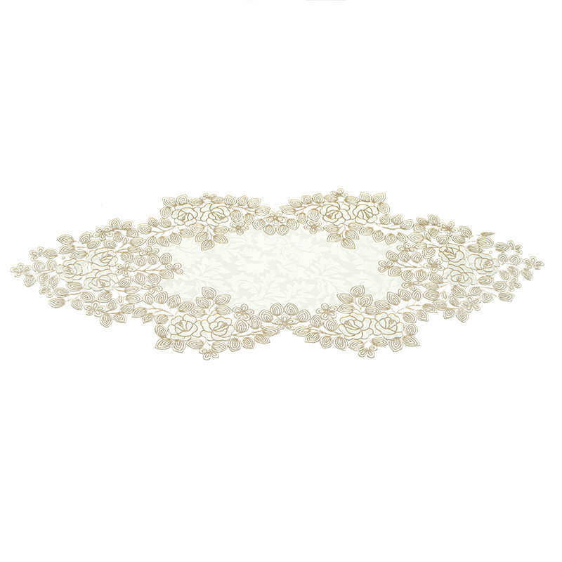 厂家批发 40*90cm布艺绣花桌布茶几巾桌旗桌垫镂空盖巾餐垫