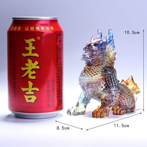 寿喜双临麒麟客古厅装饰式法璃彩色书琉房摆件中FUC祝福桌面摆设