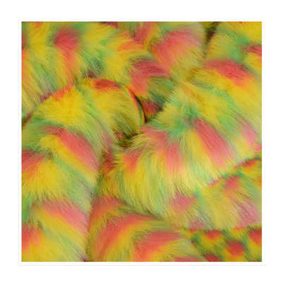 源头工厂提花兔毛 提花狐狸毛仿兔毛面料 人造毛皮菠萝提花布料