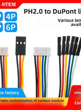 PH2.0转杜邦线双头端 15 20 30cm /3P/4P/5P/6P- 连接线