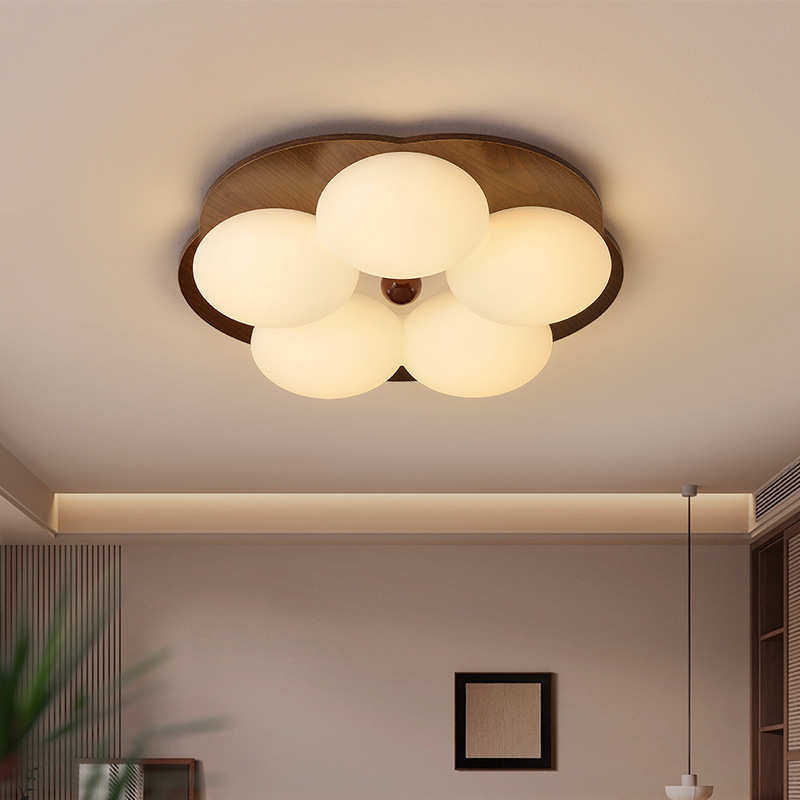 原木公主卧室吸顶灯复古中古风胡桃木新中式实木书房灯具房间顶灯,家装灯饰光源,智能吸顶灯,淘宝优惠券,粉丝福利购,淘宝优惠卷