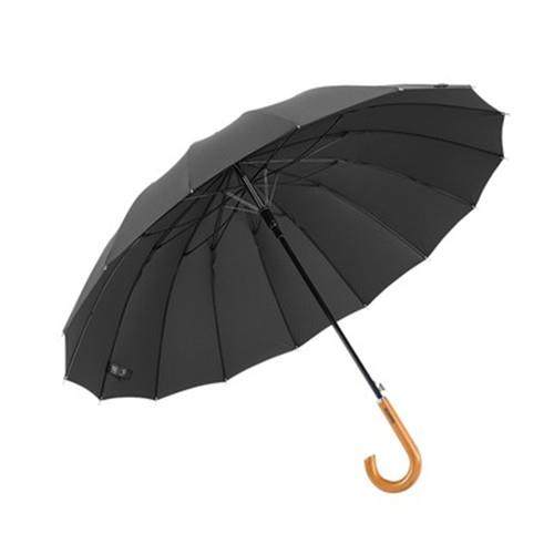 高档德国16骨柄暴风伞大号长柄雨伞木柄加固防风暴雨专用商务男直