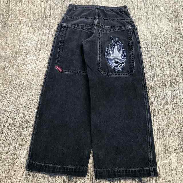 Sreetwear Jeans Y2k Hip Hop Cartoon Graphic Print Vinta - 实物图