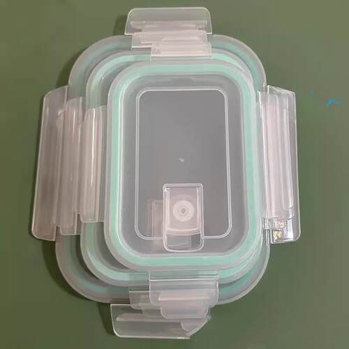 长方形饭盒盖玻璃保鲜盒盖子配件圆形塑料密封透明替换配盖单独卖