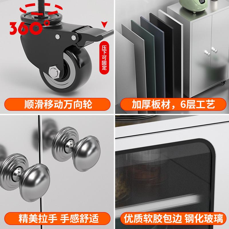 304不锈钢厨房网门碗柜餐边柜家用厨房橱柜餐厅储物柜锅纳柜具收