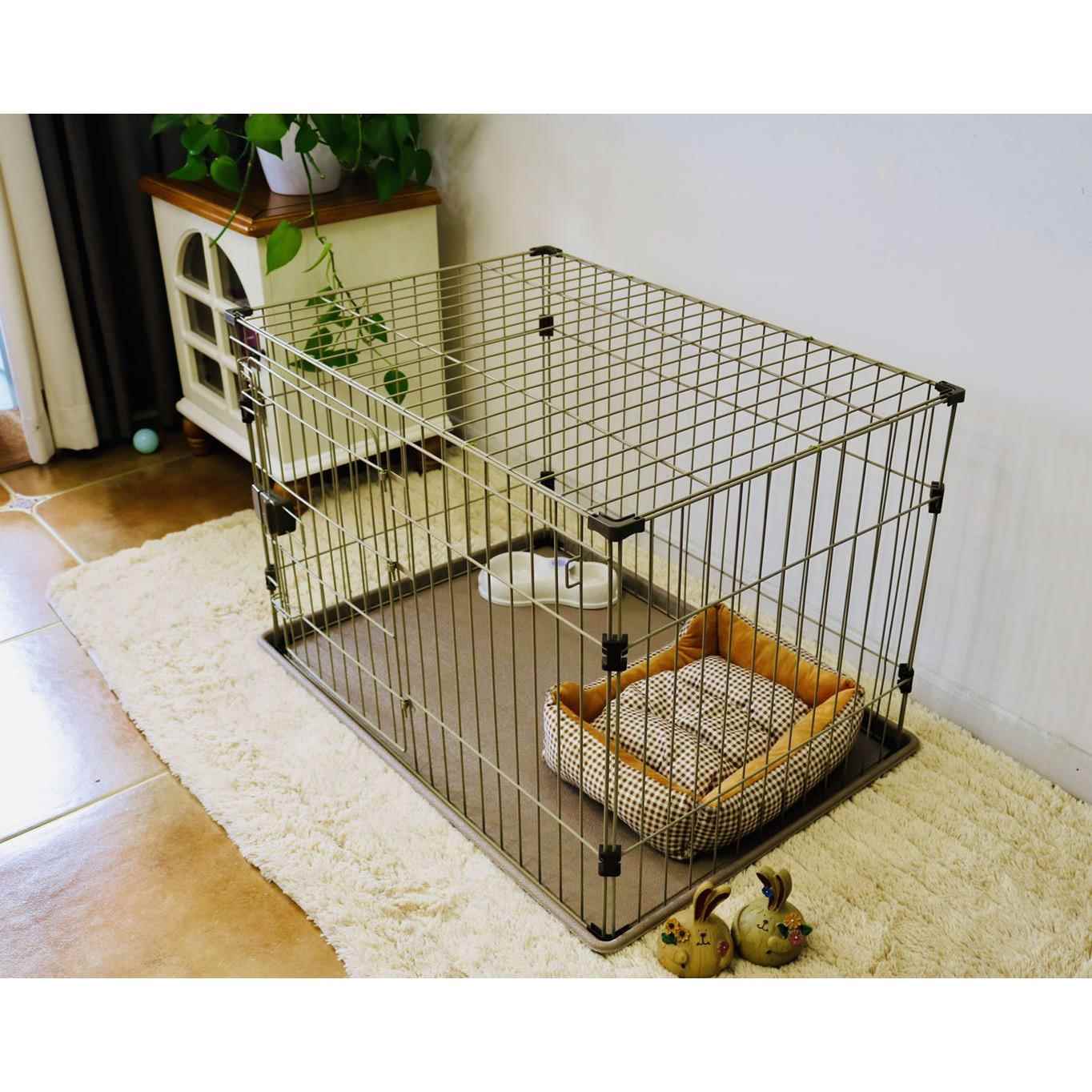 狗笼子小型犬猫笼带厕所中型幼犬围栏拉门猫舍室内家用别墅
