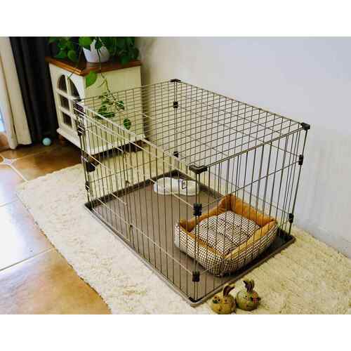 狗笼子小型犬猫笼带厕所中型幼犬围栏拉门猫舍室内家用别墅