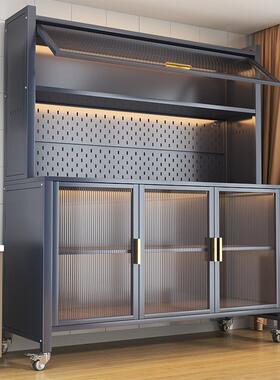 UBV厨炉房置物架柜餐边柜储物落地防尘微波烤箱碗碟多功柜能收纳