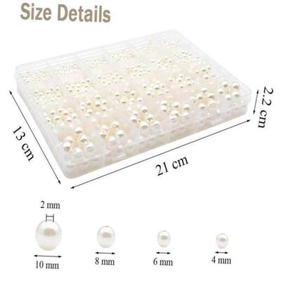 1890pcs Acrylic Pearls Beads Kit for Jewelry Making Charm Br