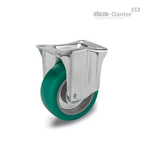 Elesa Ganter伊莉莎冈特 RE.F2-N 带钢板支架的脚轮