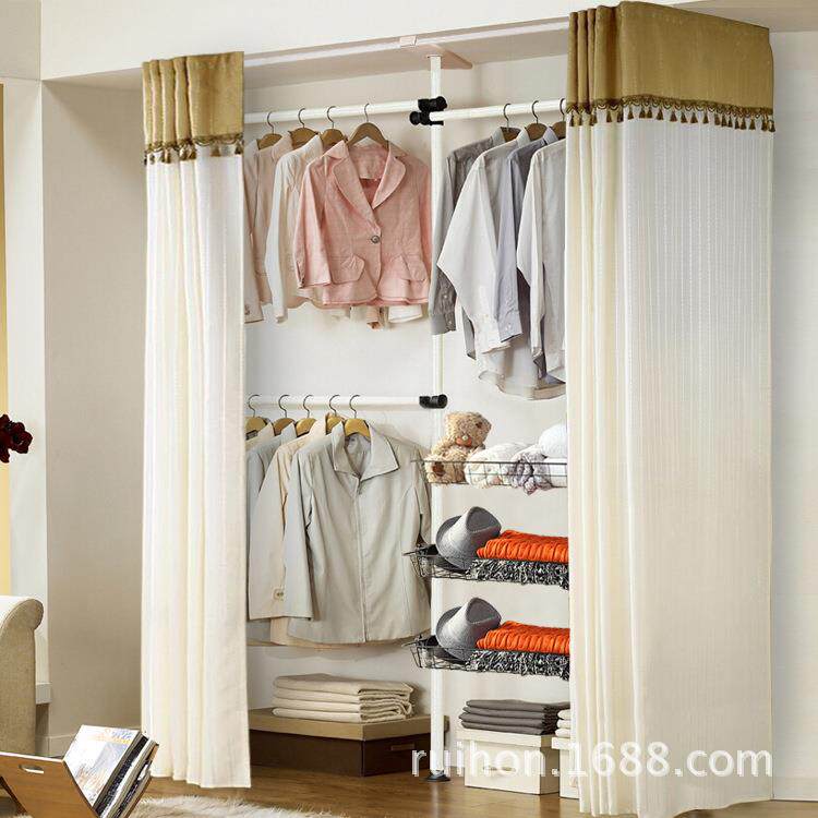 简易衣柜简约现代经济型收纳布衣柜钢架组装钢管加粗加固双人衣橱