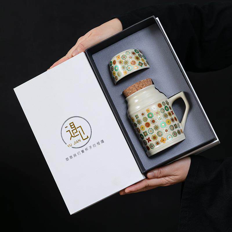 怀旧陶瓷暖水壶创意复古汝窑水壶餐厅家用带盖咖啡壶中式焖泡茶壶