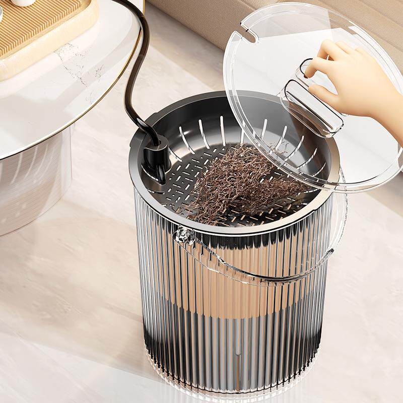 简约茶水桶废水桶带排水管干湿分离茶叶篓茶台茶具配件可当水桶用